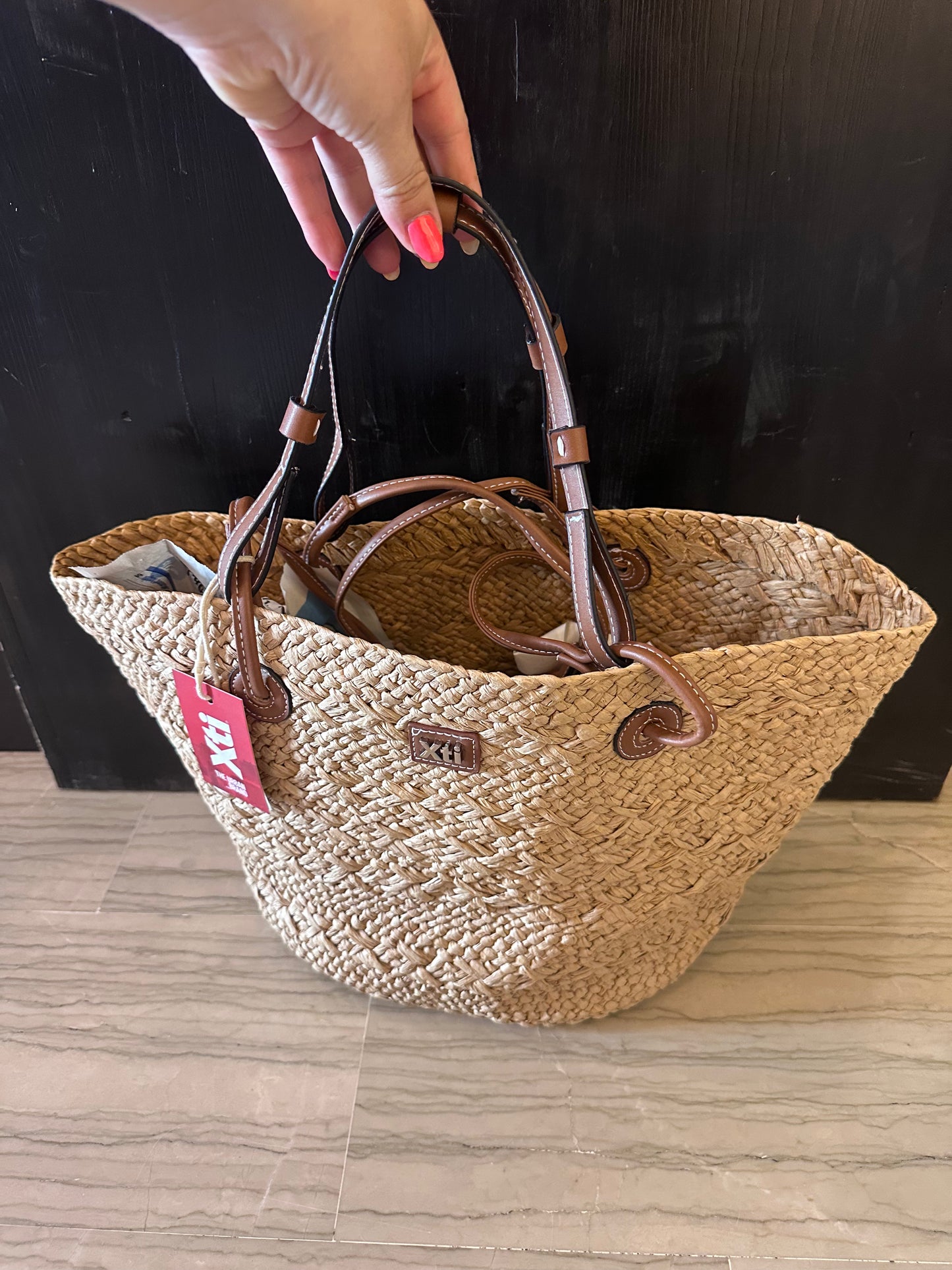 Cestino Xti Effetto Paglia Naturale – Borsa Donna Estiva a Mano