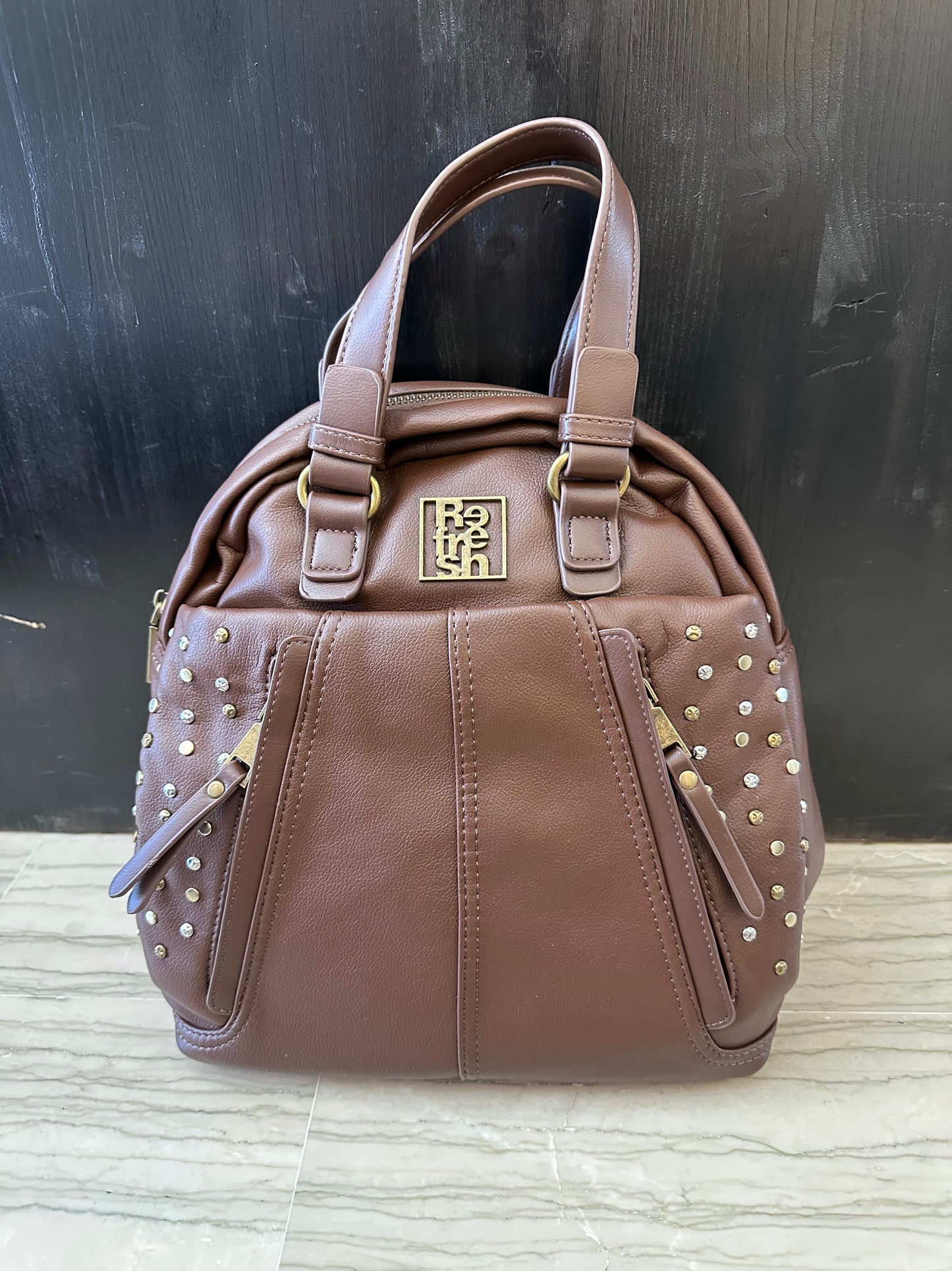 Zaino Donna Marrone con Borchie Refresh