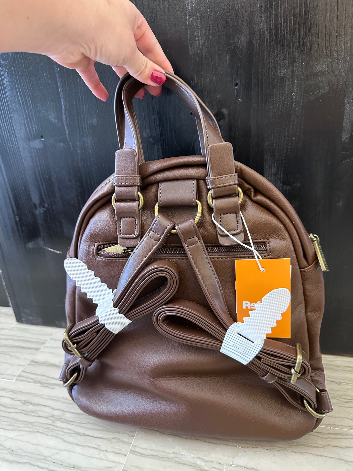 Zaino Donna Marrone con Borchie Refresh