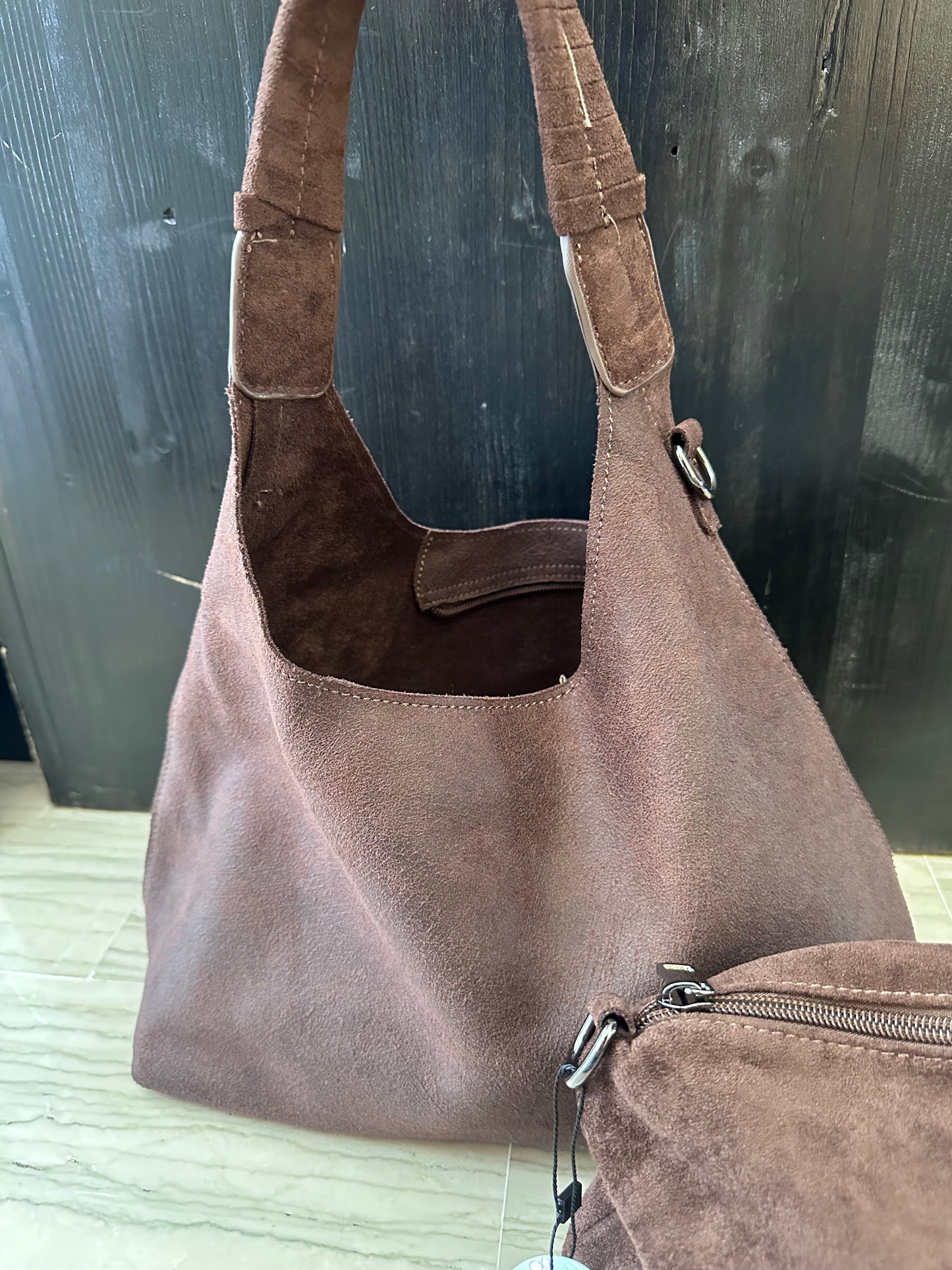 Borsa 2 in 1 Pelletteria Beta.B marrone – Effetto camoscio